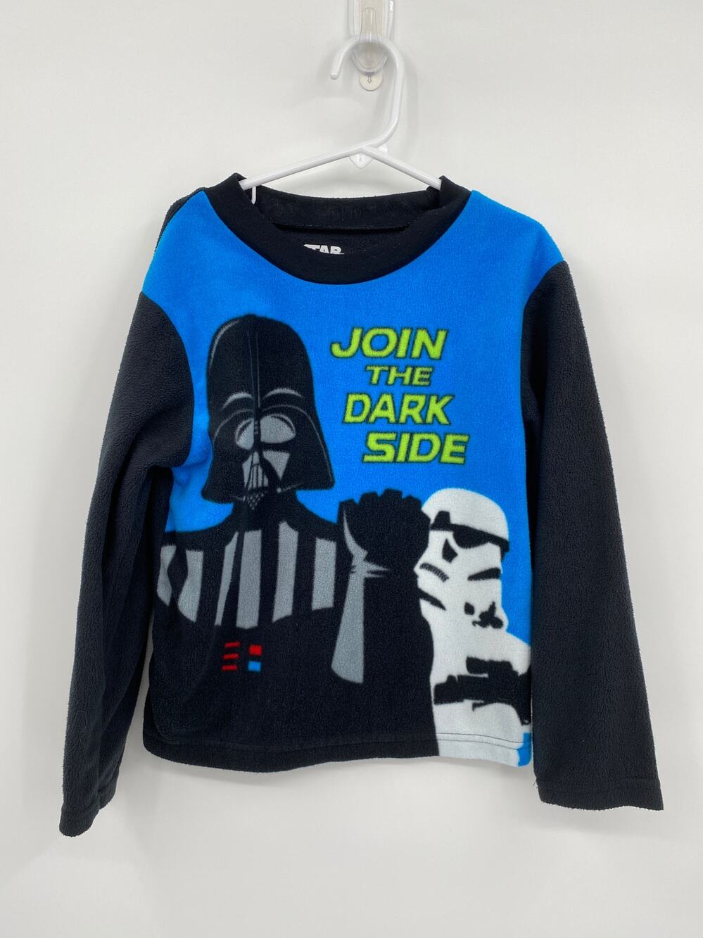 Star Wars Graphic Fleece Long Sleeve Pajama Top Black Blue Boys 8